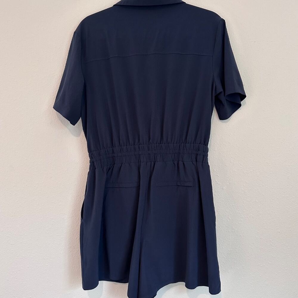 Athleta Avenue Short Sleeve Romper, Navy Blue, Size Medium - Picture 3 of 9